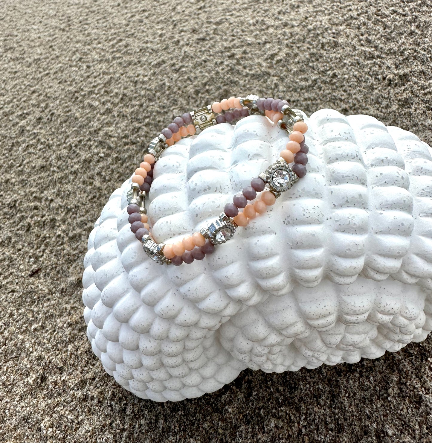 Rhinestone Pendant Muti Color Beaded Bracelet