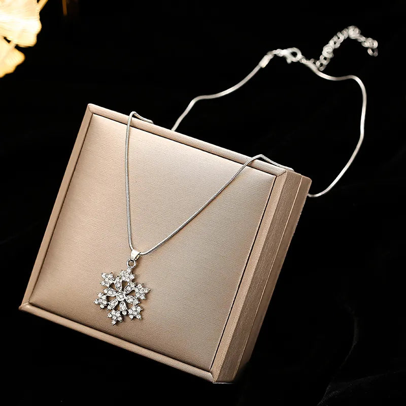 Rhinestone Snowflake Necklace