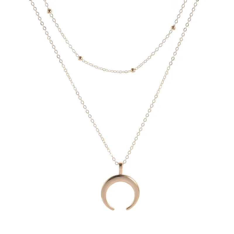 Two Layered Geometric Alloy Necklace