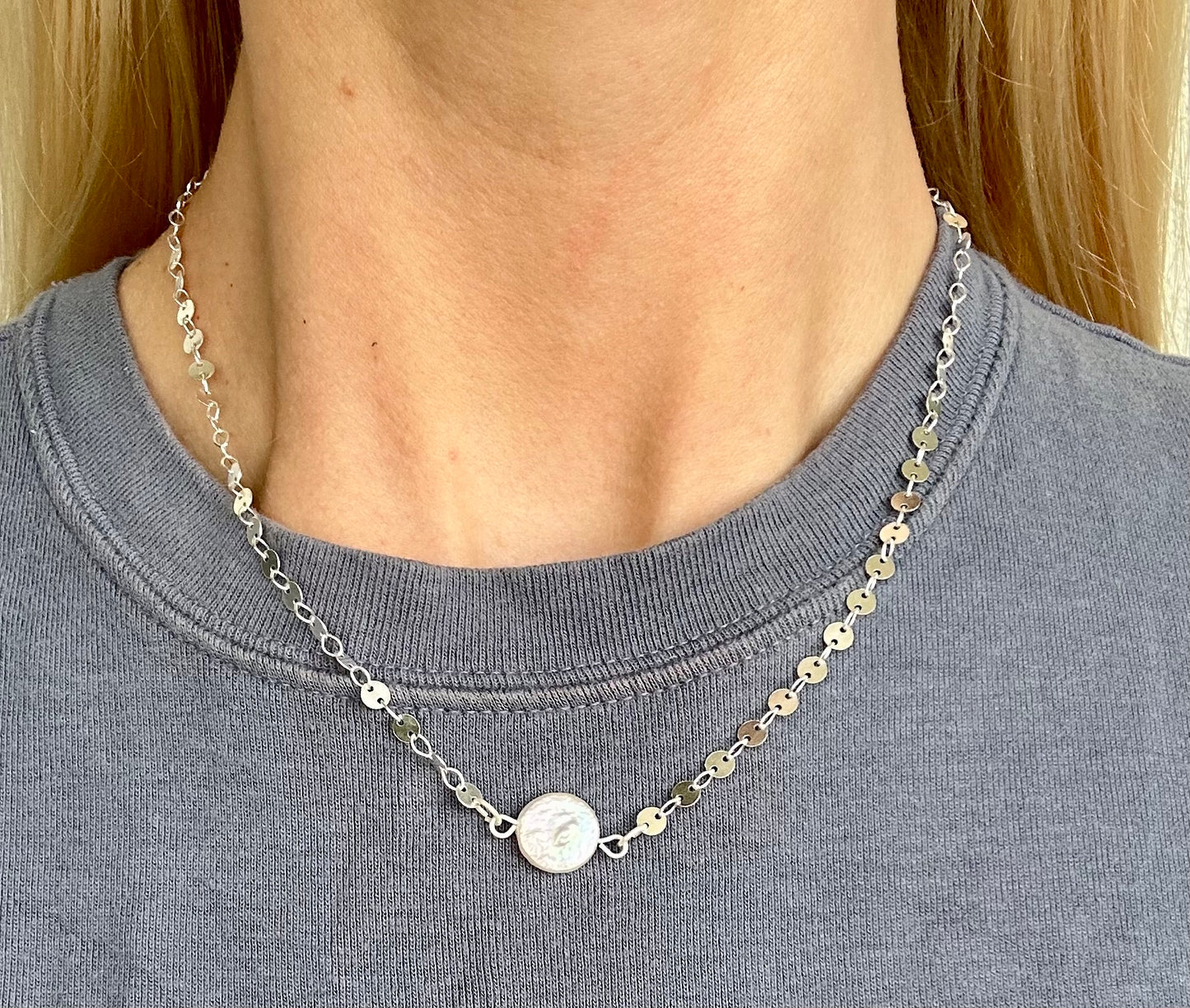 Wafer Freshwater Pearl Necklace