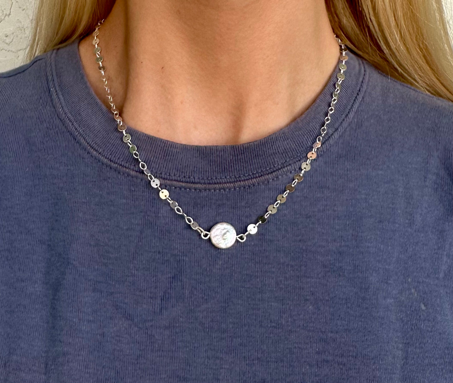 Wafer Freshwater Pearl Necklace