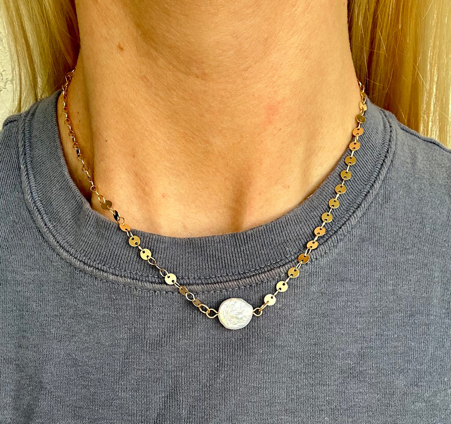 Wafer Freshwater Pearl Necklace