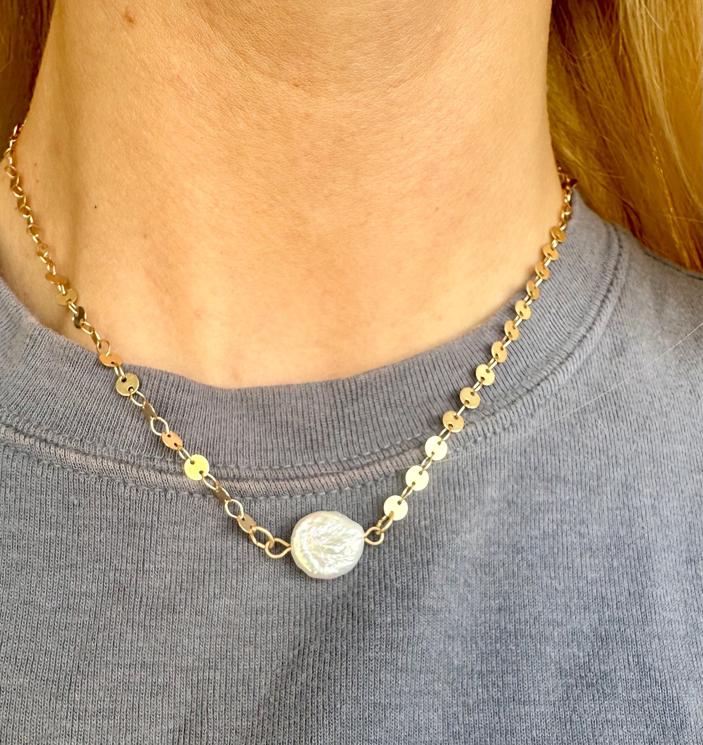 Wafer Freshwater Pearl Necklace