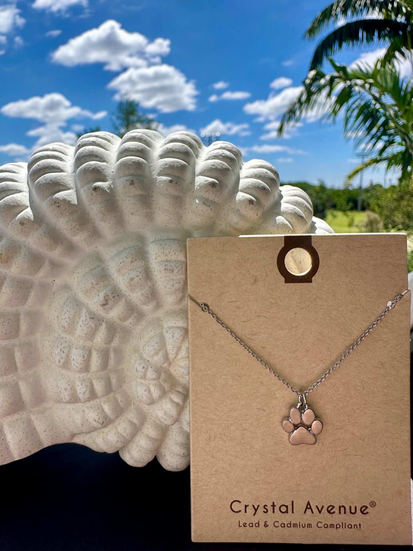 Crystal Avenue Stainless Steel Paw Print