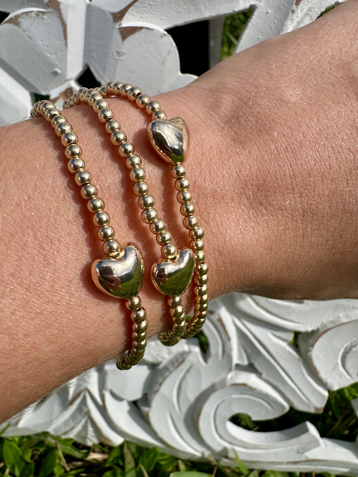 Stackable Beaded Heart Bracelet