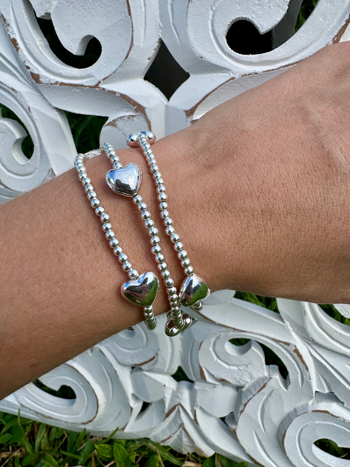 Stackable Beaded Heart Bracelet