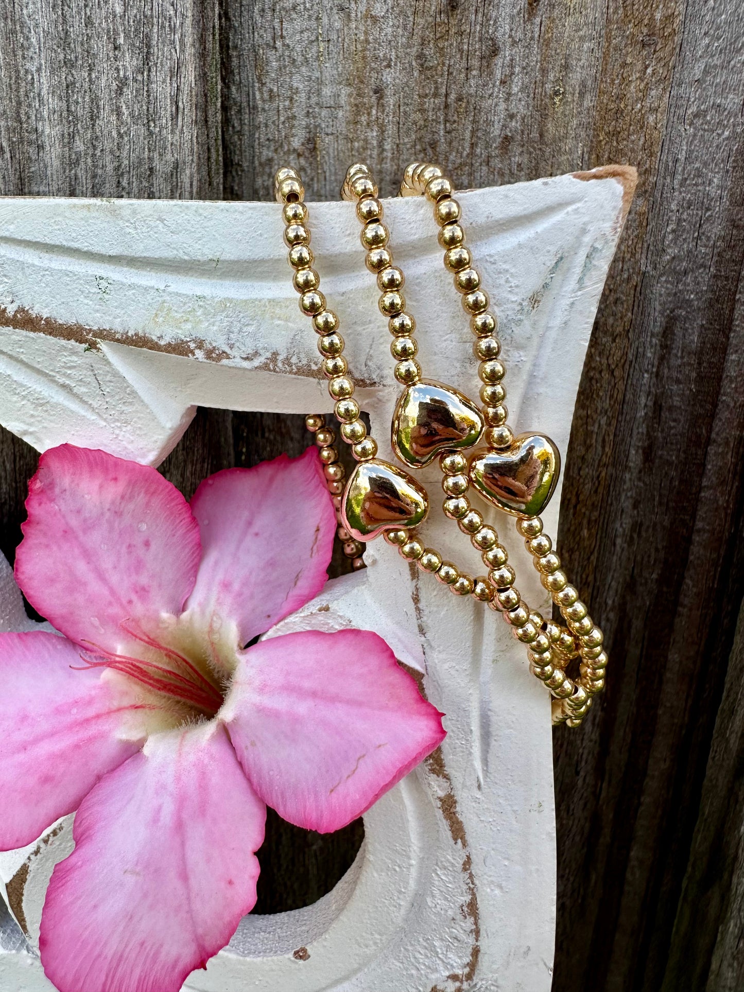 Stackable Beaded Heart Bracelet