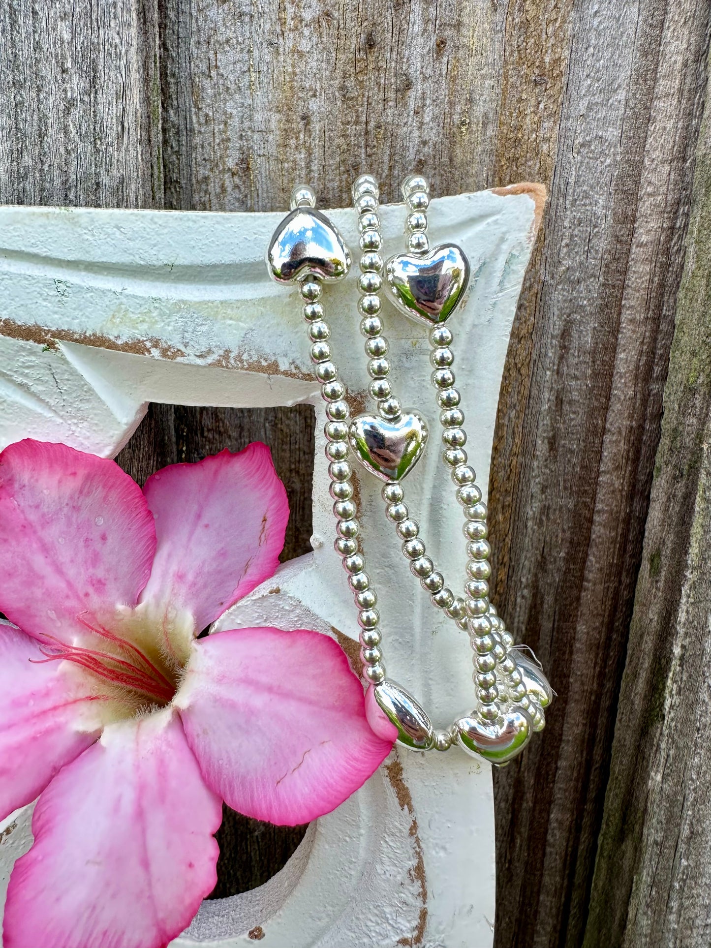 Stackable Beaded Heart Bracelet