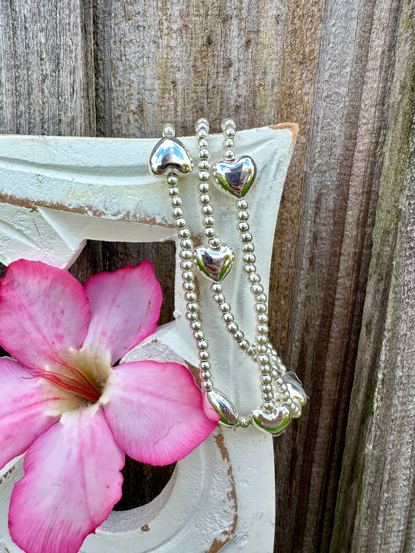 Stackable Beaded Heart Bracelet