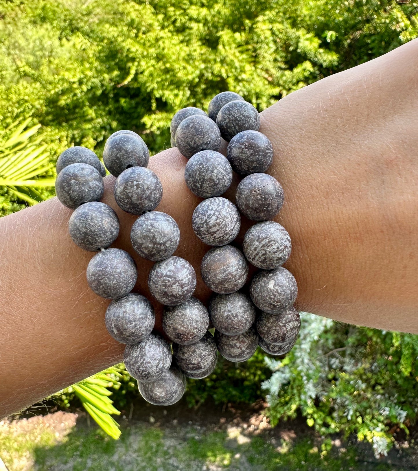 White Washed Marble Ball Bracelet