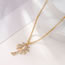 Gold Metal Diamond Palm Tree Necklace