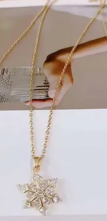 Gold Plated Rhinestone Snowflake