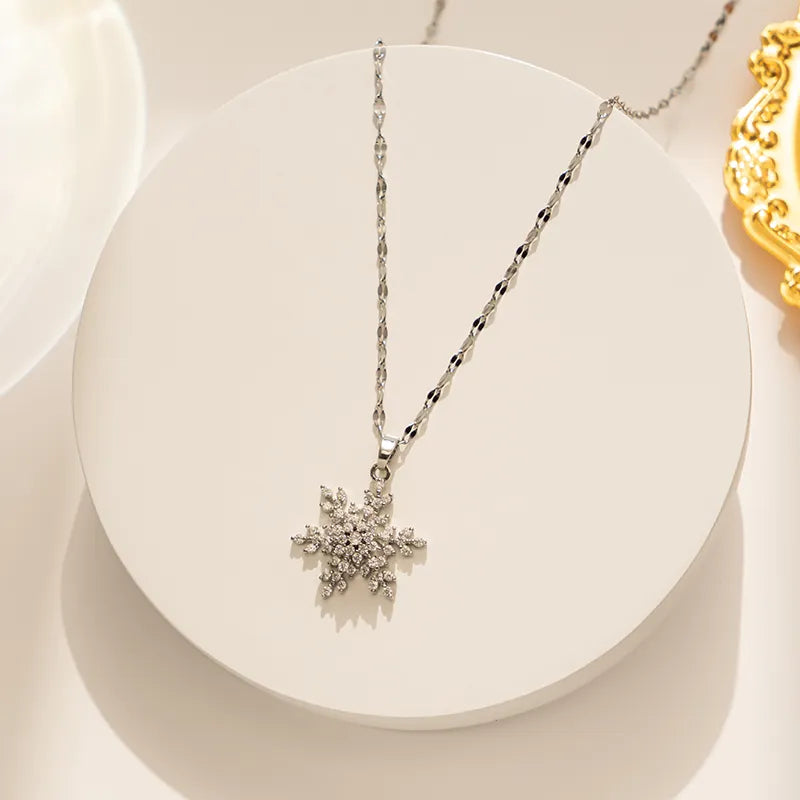 Simple Style Snowflake Stainless Steel Plating