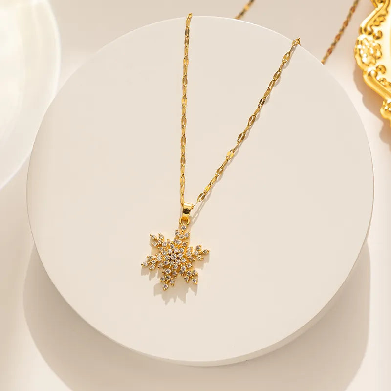 Simple Style Snowflake Stainless Steel Plating
