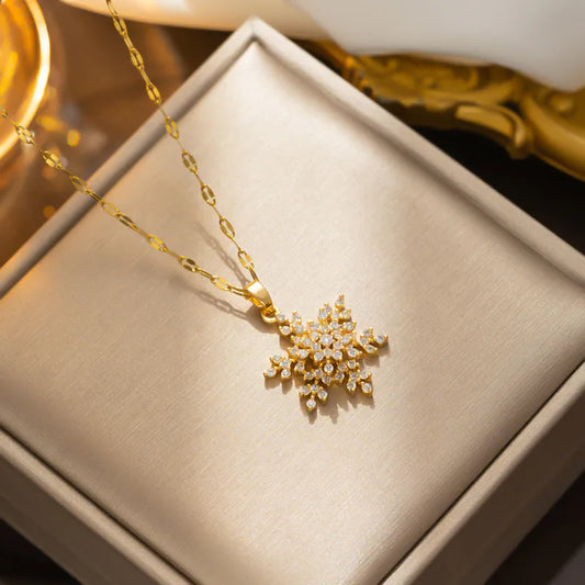 Simple Style Snowflake Stainless Steel Plating