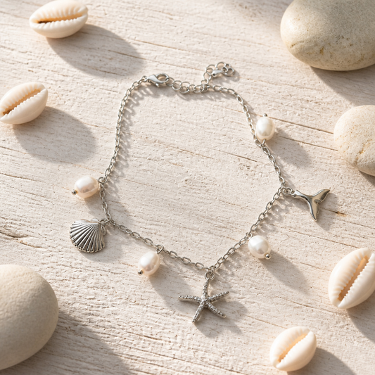 Sea Creature Pearl Anklet