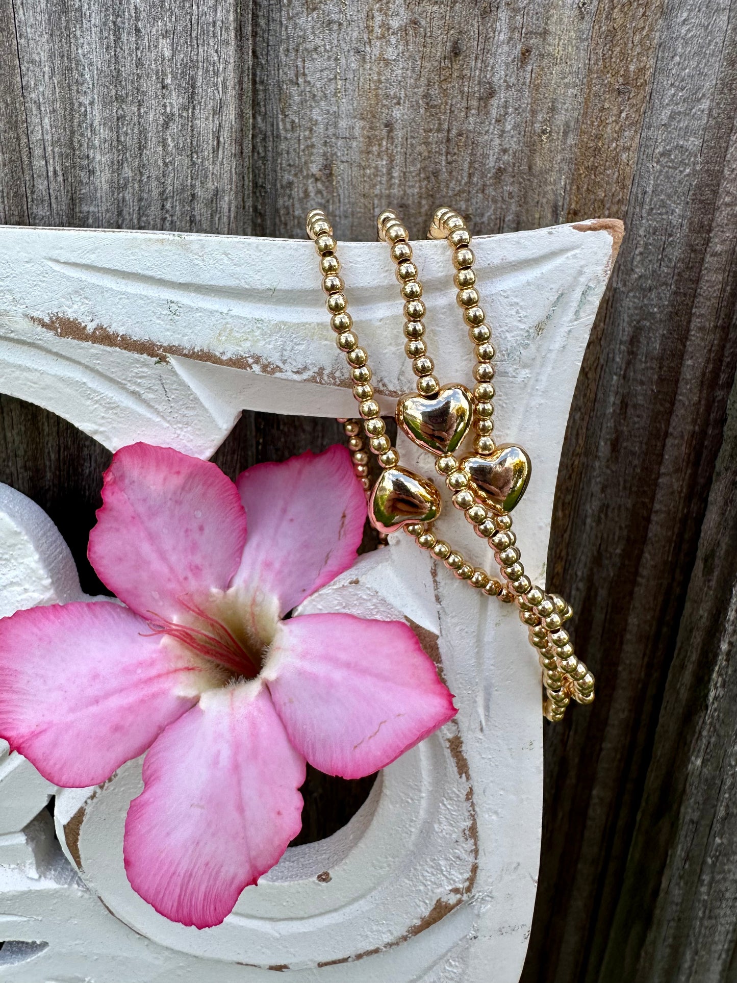 Stackable Beaded Heart Bracelet