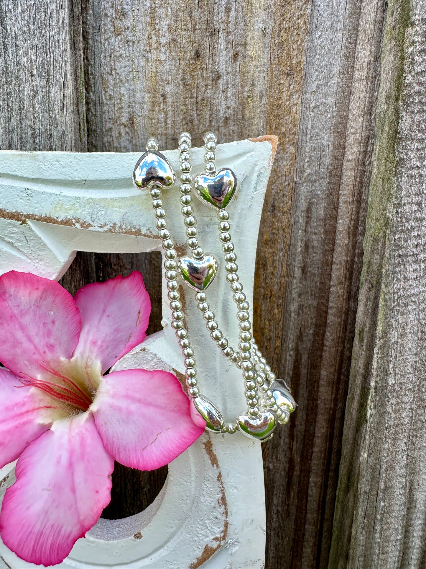Stackable Beaded Heart Bracelet