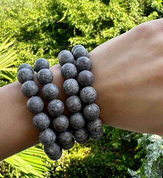 White Washed Marble Ball Bracelet