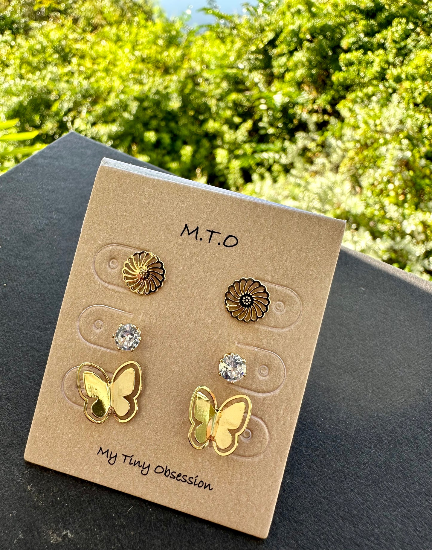 3 Piece Butterfly Earring Set