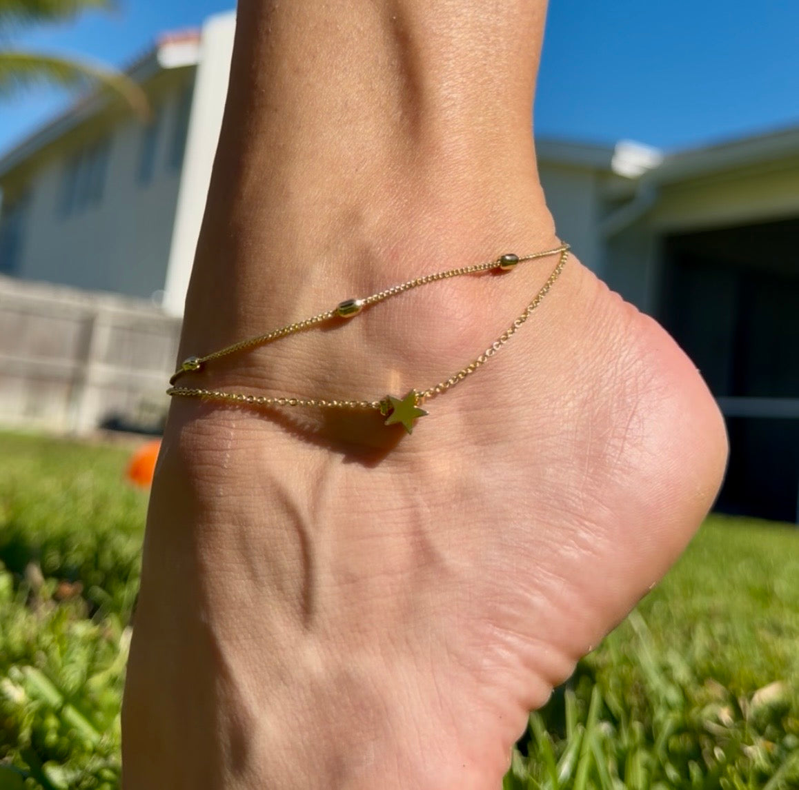 Double Chain Star Anklet