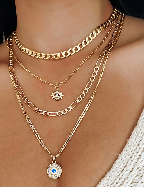 Diamond Eye Multilayer Necklace