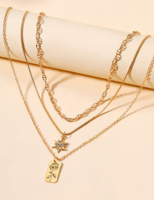 Sunflower Square Pendant Necklace