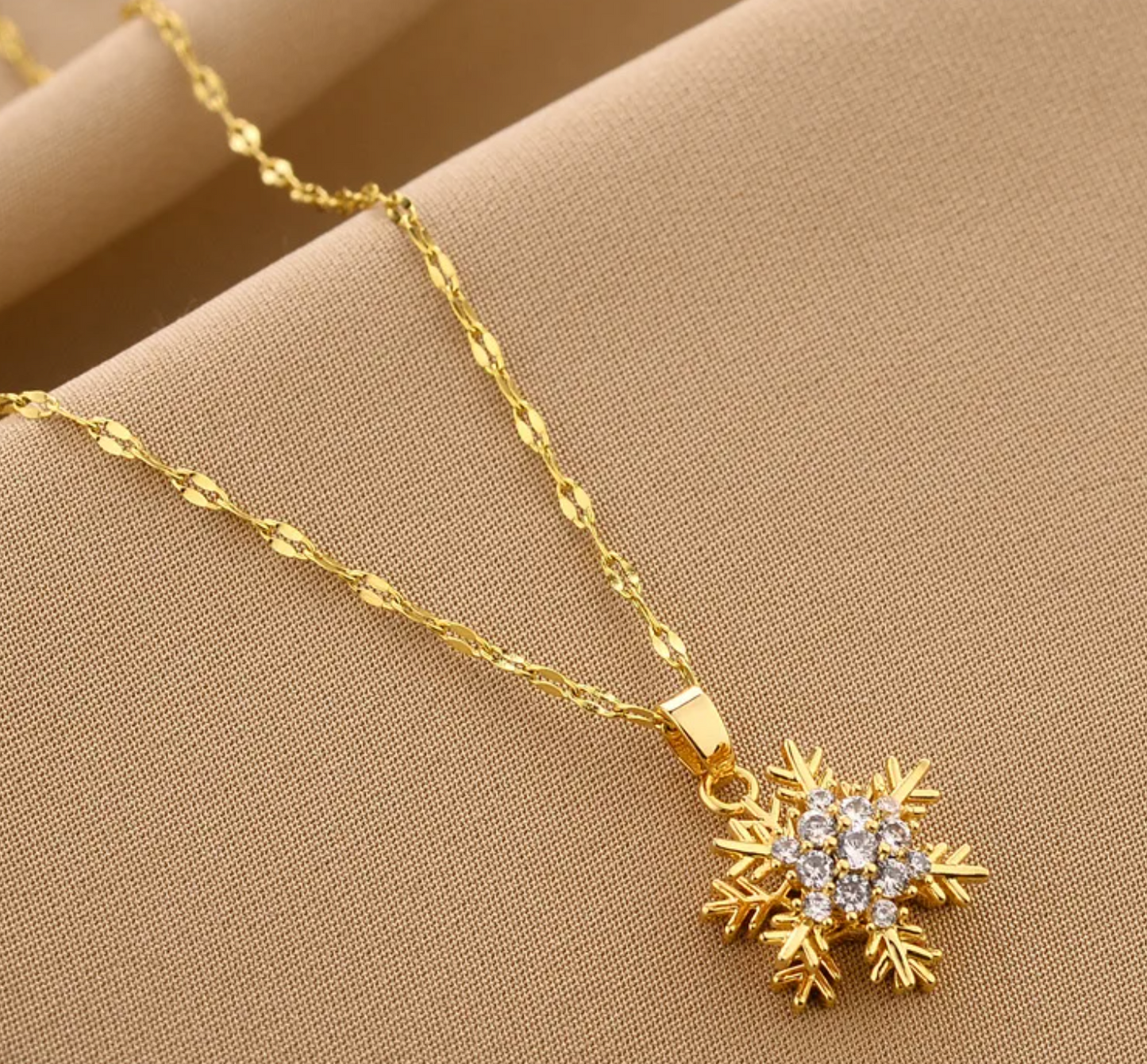 Rhinestone Cluster Snowflake Necklace