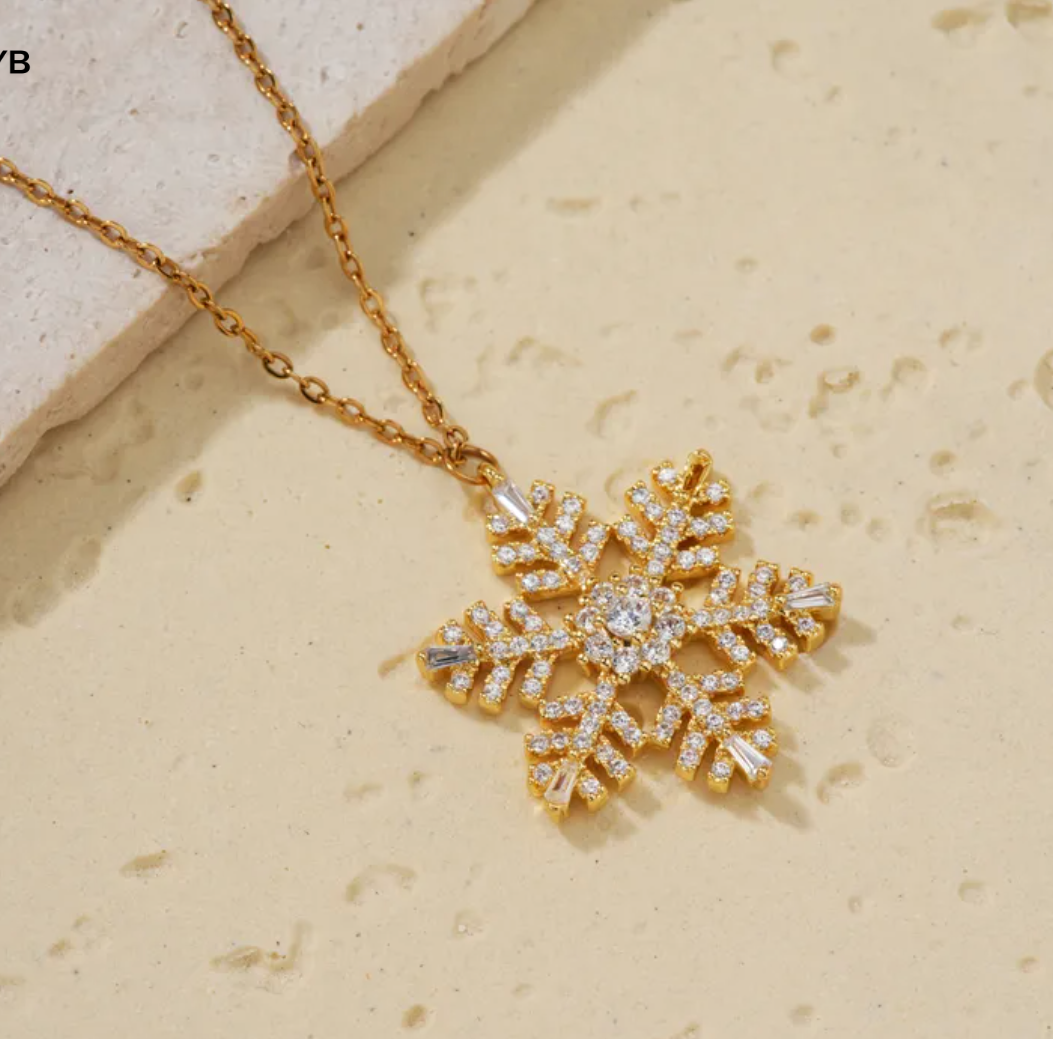 Cute Gold Basic Style Rhinestone Snowflake